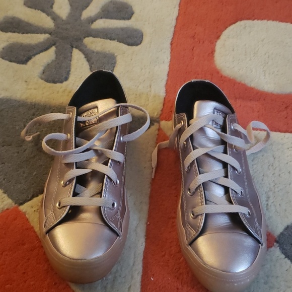 Converse All Star Metallic Rose Leather Sneakers - Picture 1 of 6